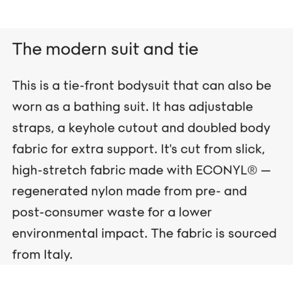 ARITZIA Wilfred NOE Bodysuit and Swimsuit Front Tie Cutout One Piece XS - Picture 5 of 9